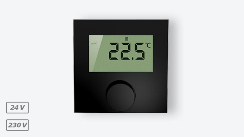 Möhlenhoff Alpha Regler direct 24 V Komfort, schwarz, RD 45203-40N3, Frontalansicht