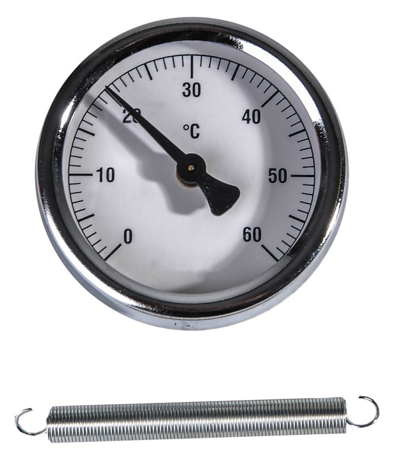 Anlegethermometer mit Spannfeder, von vorne gezeigt