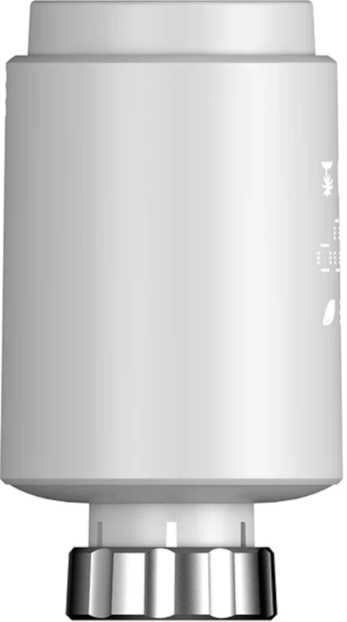 Wesmartify Smart Home Heizkörperthermostat Round, Seitenansicht, vor weißem Hintergrund