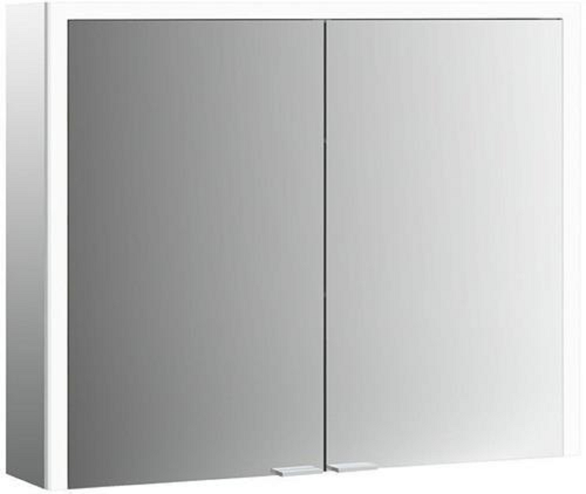 LED-Lichtspiegelschrank | PRIME 3 | Aufputz, 1200 x 700 mm, 2-türig | aluminium/weiß