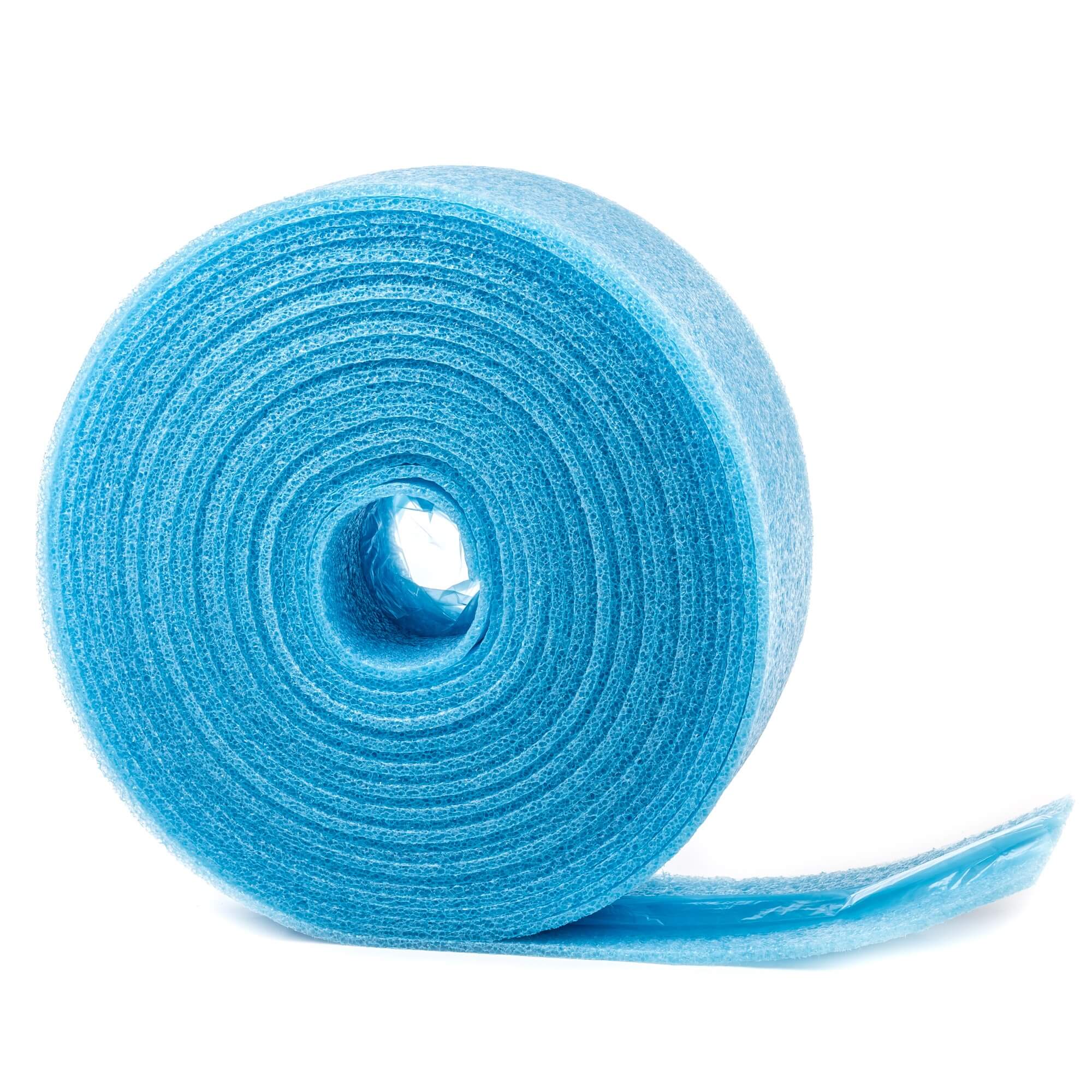 Randdämmstreifen, selbstklebende Lasche, 150 x 8 mm, Seitenansicht vor weißem Hintergrund